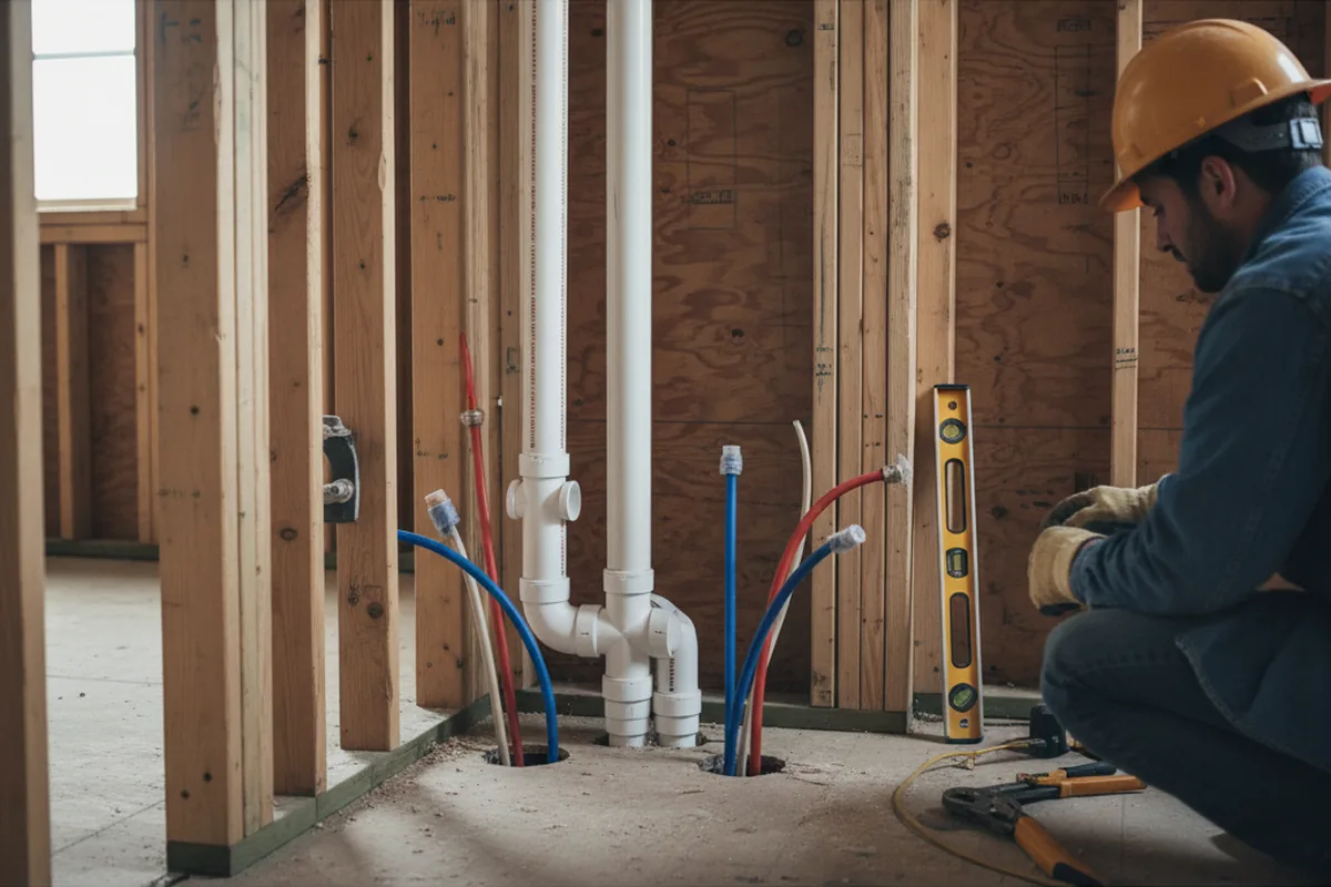Drain and supply rough-in during Toilet Repair and Installation in Stewartsville